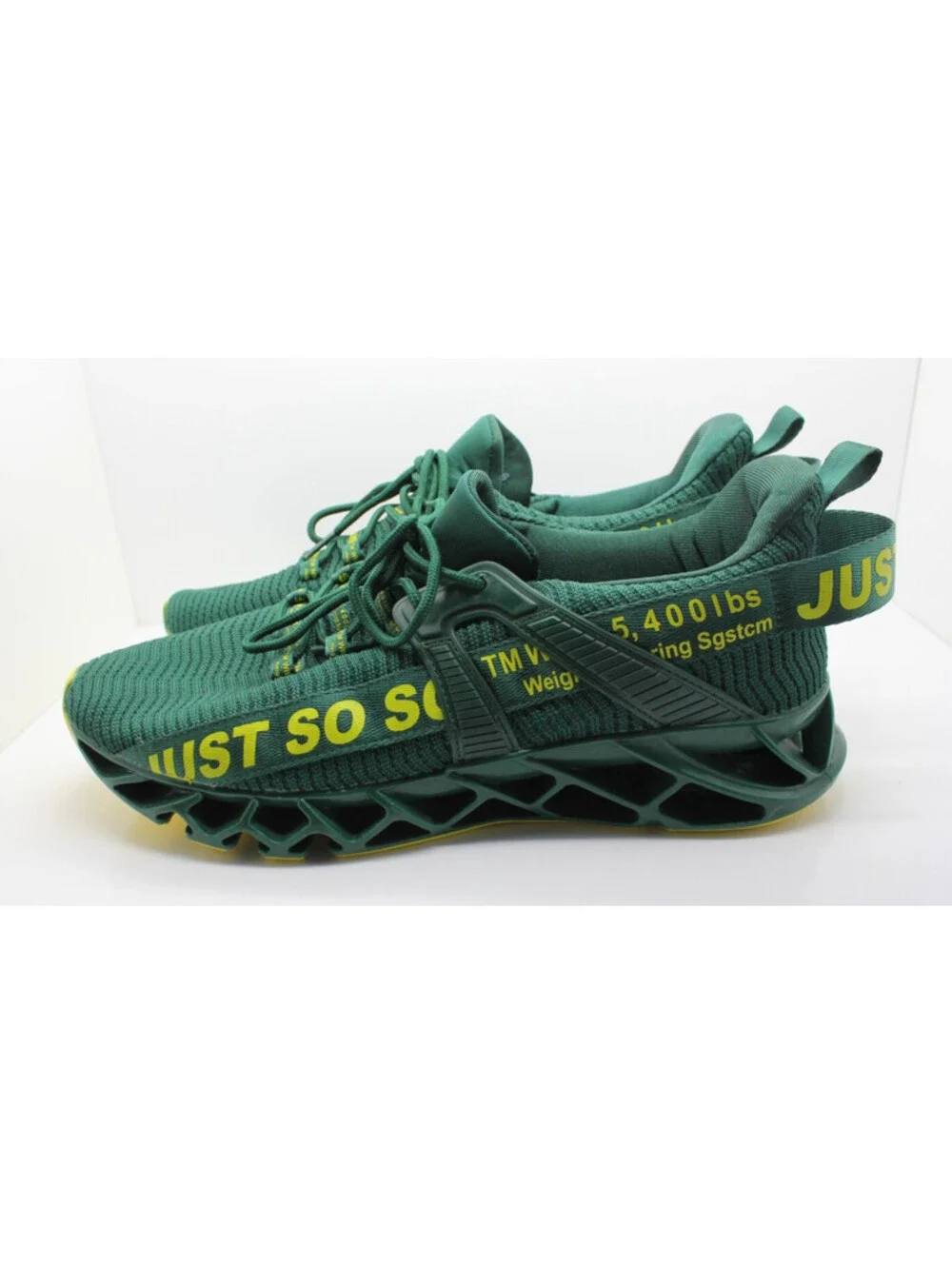Just So So Men's Blade Running Shoes Green Yellow Athletic Sneakers Size 12